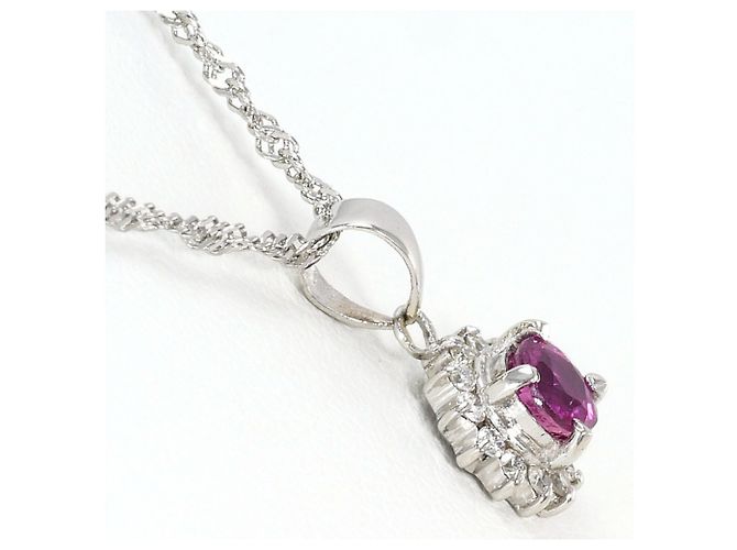 Autre Marque Collana in platino con rubino e diamante - vista 2