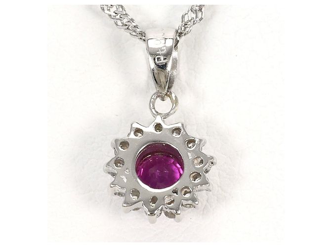 Autre Marque Collana in platino con rubino e diamante - vista 3