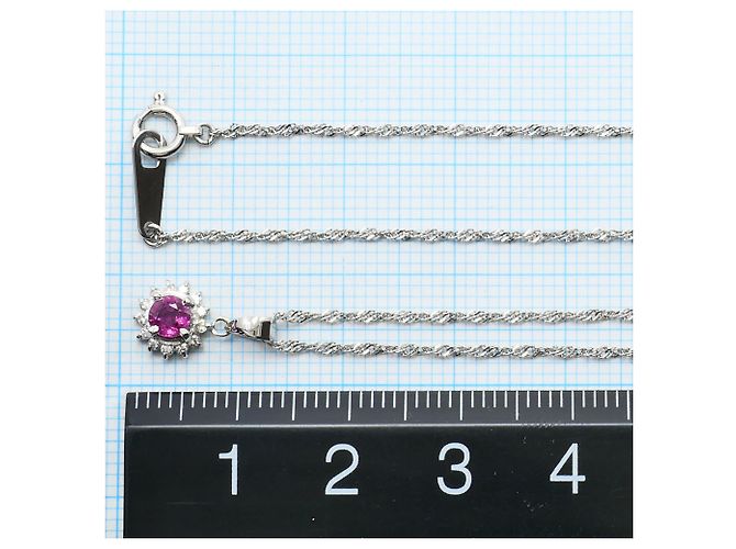Autre Marque Collana in platino con rubino e diamante - vista 4