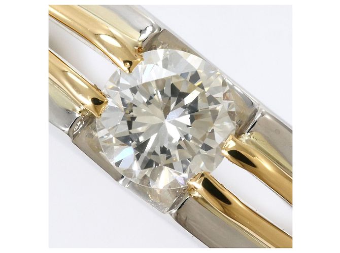 Autre Marque 18K Gelbgold und Platin Diamantring Golden - Ansicht 2