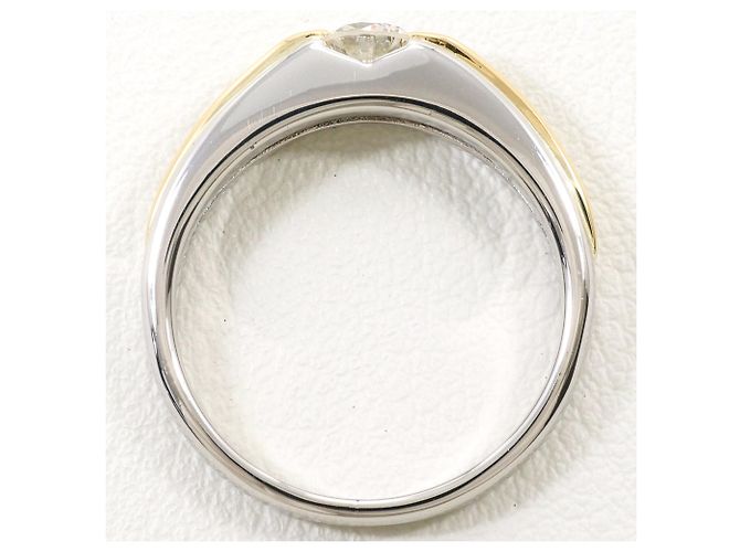 Autre Marque 18K Gelbgold und Platin Diamantring Golden - Ansicht 3