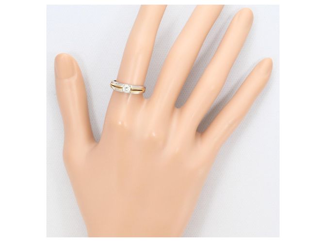 Autre Marque 18K Gelbgold und Platin Diamantring Golden - Ansicht 6