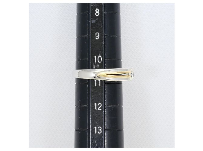 Autre Marque 18K Gelbgold und Platin Diamantring Golden - Ansicht 7