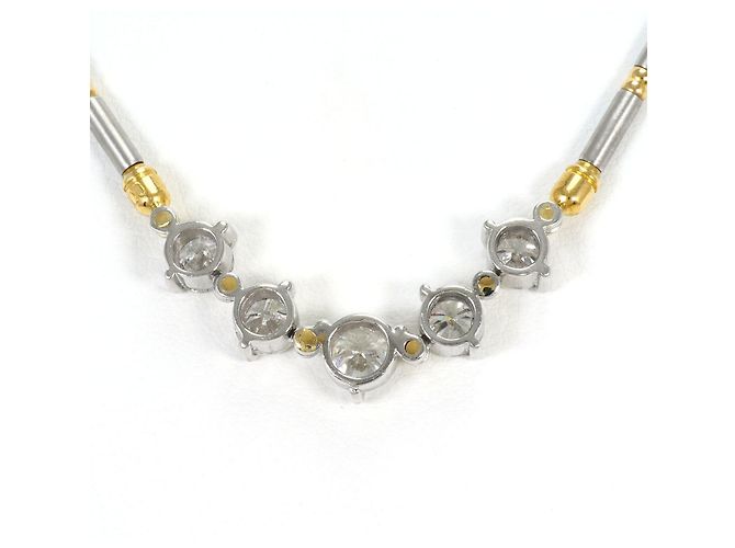 Autre Marque Collana in platino e oro giallo con diamanti D'oro - vista 3