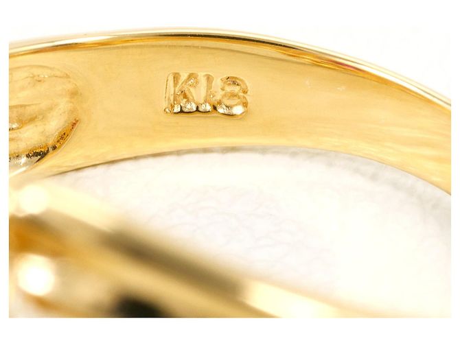 Autre Marque 18K Gelbgold-Ring mit Rubin und Diamant Golden - Ansicht 5