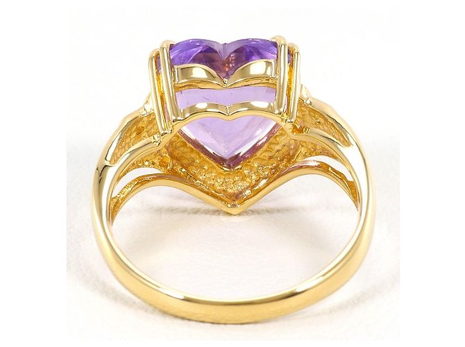 Autre Marque 18K Gelbgold-Ring mit Amethyst und Diamant Golden - Ansicht 4