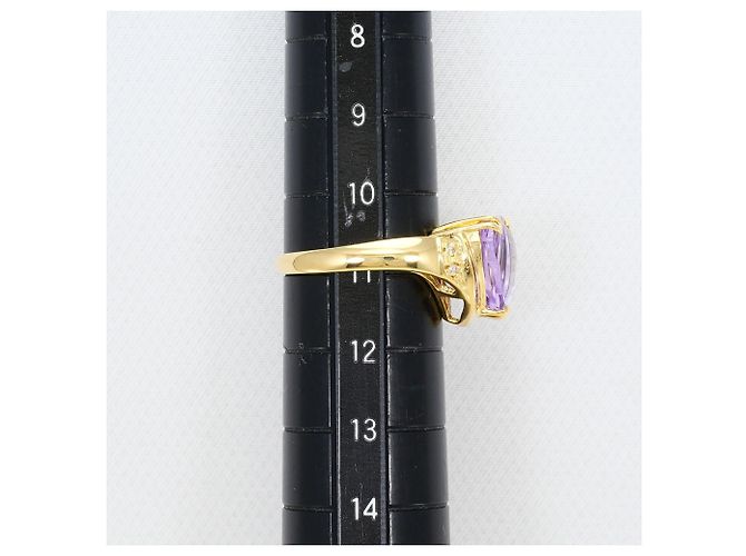 Autre Marque 18K Gelbgold-Ring mit Amethyst und Diamant Golden - Ansicht 8