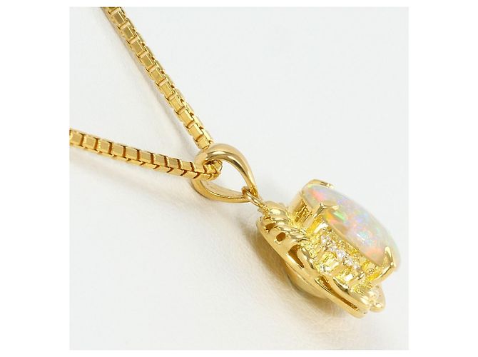 Autre Marque Collana in oro giallo 18K con opale e diamanti D'oro - vista 2