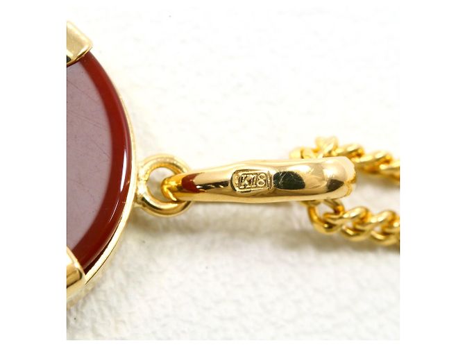 Autre Marque Collar de oro amarillo de 18K con camafeo de piedra Dorado - vue 7