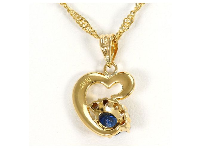 Autre Marque Collana in oro giallo 18K con zaffiro e diamante D'oro - vista 3