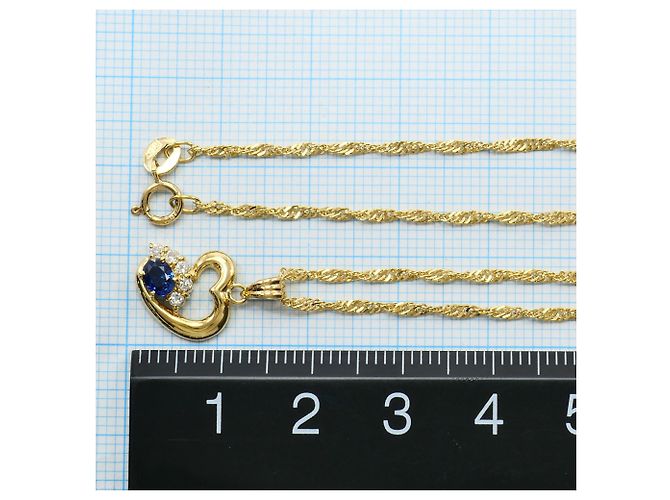 Autre Marque Collana in oro giallo 18K con zaffiro e diamante D'oro - vista 5