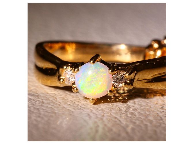 Autre Marque Collana in oro giallo 18K con opale e diamante D'oro - vista 5