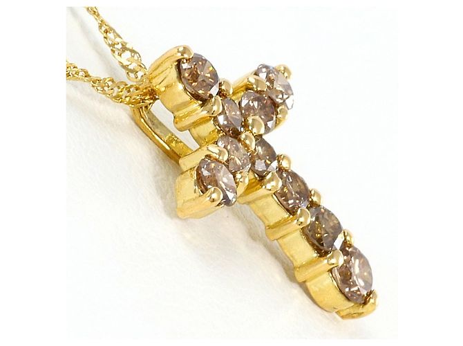 Autre Marque Collana in oro giallo 18K con diamante marrone D'oro - vista 2