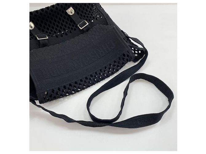 Borsa a tracolla in mesh Christian Dior Diorcamp Nero - vista 10
