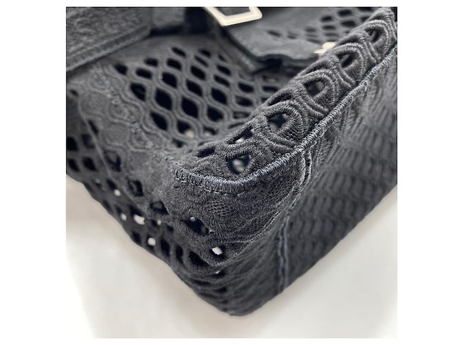 Borsa a tracolla in mesh Christian Dior Diorcamp Nero - vista 8