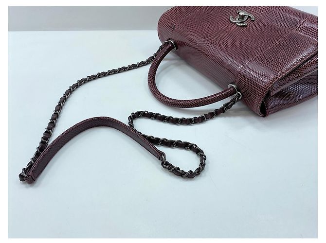 Borsa a tracolla Chanel 28 in rosso vino Bordò - vista 10