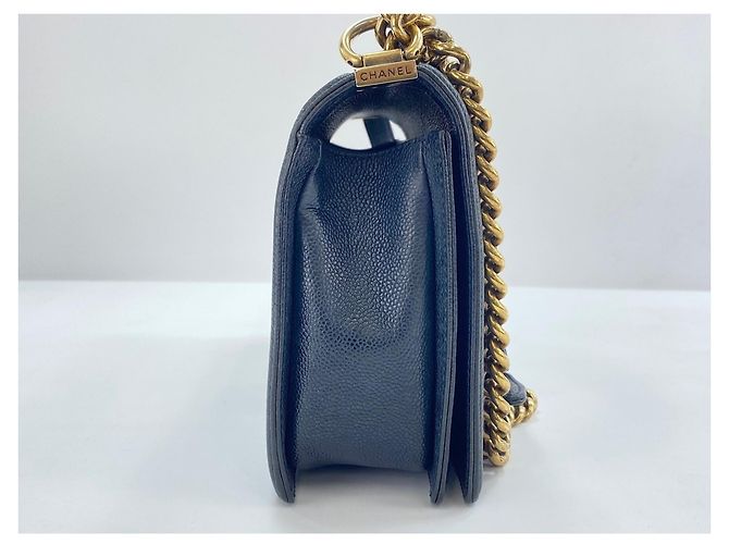 Borsa a Spalla Chanel Boy Chanel Large in Navy Blu navy - vista 5