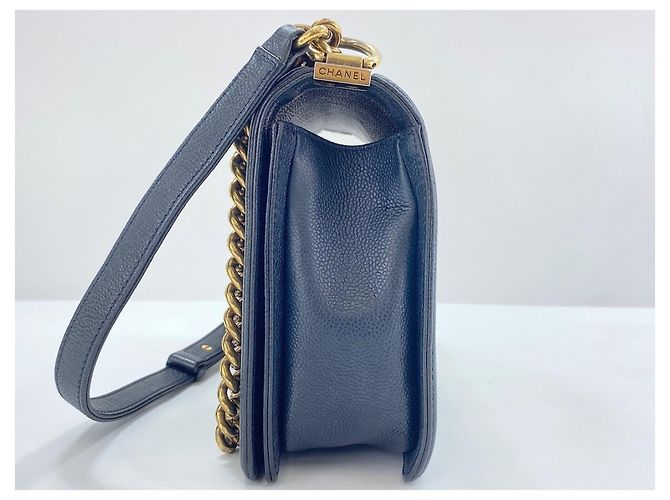 Borsa a Spalla Chanel Boy Chanel Large in Navy Blu navy - vista 6