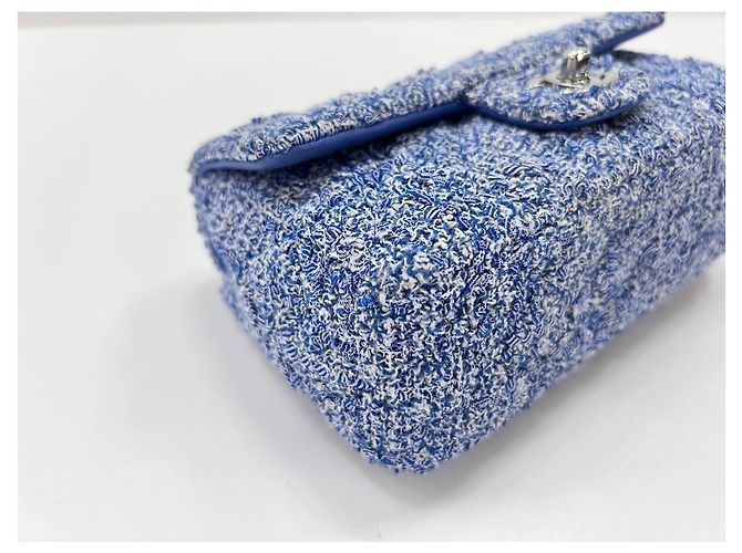 Sac à bandoulière Chanel Mini Matelassé en bleu - vue 8