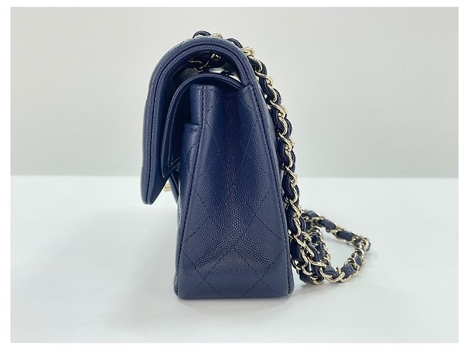 Chanel Matelassé Schultertasche Marineblau - Ansicht 3