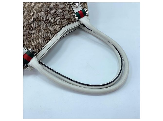 Borsa a Spalla Gucci Sherry Line - Beige - vista 10