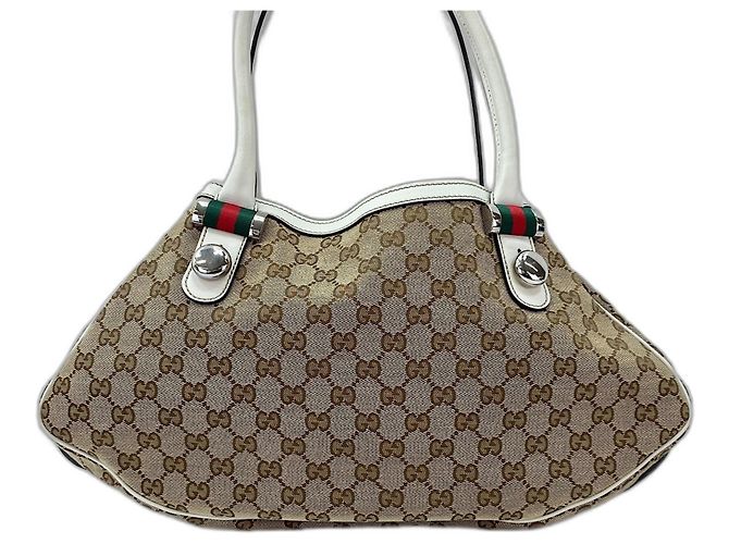 Borsa a Spalla Gucci Sherry Line - Beige - vista 2