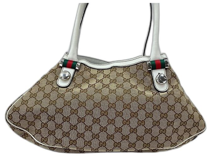 Borsa a Spalla Gucci Sherry Line - Beige - vista 3
