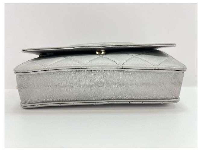 Borsa a Spalla Chanel Matelassé Argento - vista 5