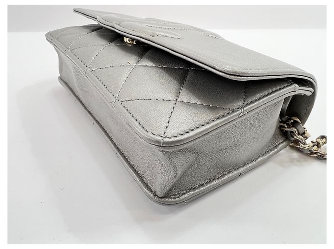 Borsa a Spalla Chanel Matelassé Argento - vista 7