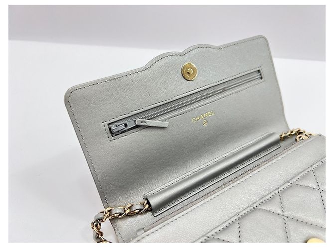 Borsa a Spalla Chanel Matelassé Argento - vista 9