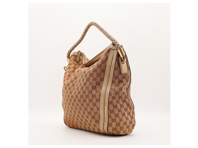 Bamboo Borsa Hobo Gucci in tela monogram GG Marrone Monogramma - vista 2