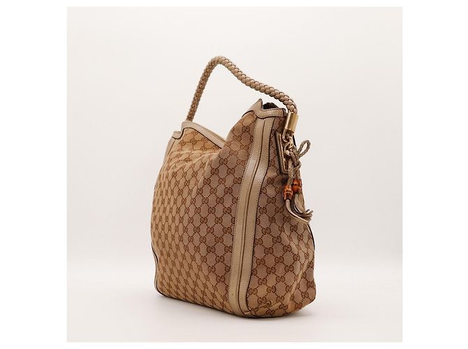 Bamboo Borsa Hobo Gucci in tela monogram GG Marrone Monogramma - vista 4