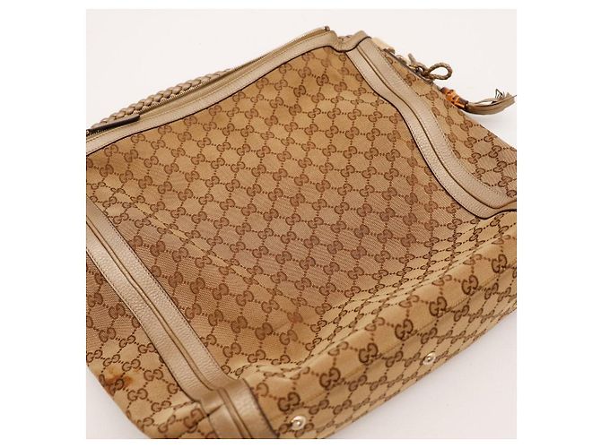 Bamboo Borsa Hobo Gucci in tela monogram GG Marrone Monogramma - vista 6