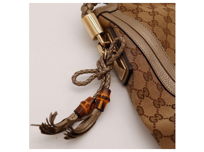 Bamboo Borsa Hobo Gucci in tela monogram GG Marrone Monogramma - vista 9