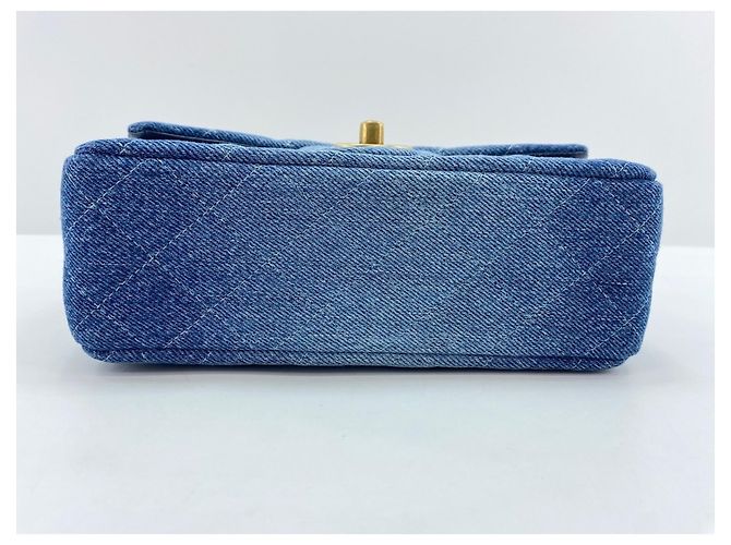 Borsa a Spalla Chanel Mini Matelassé Blu - vista 6