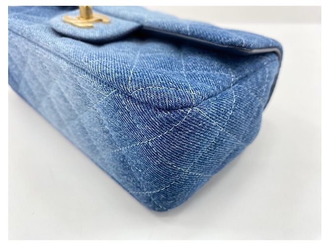 Borsa a Spalla Chanel Mini Matelassé Blu - vista 8