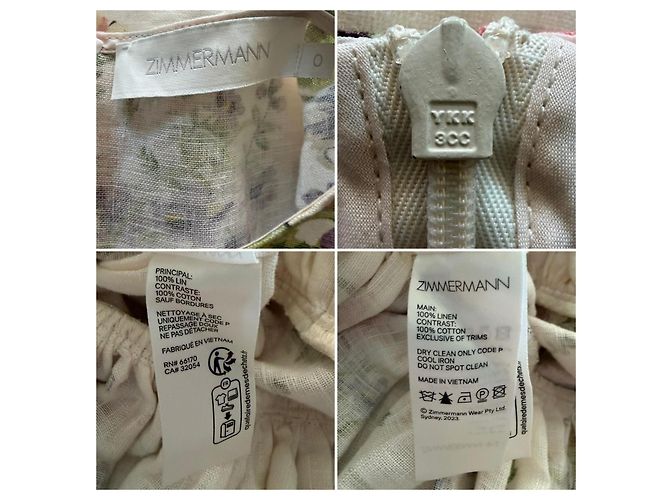 Zimmermann Halliday Leinen-Maxikleid mit Blumenmuster Braun Pink Weiß Grün Lila - Ansicht 5