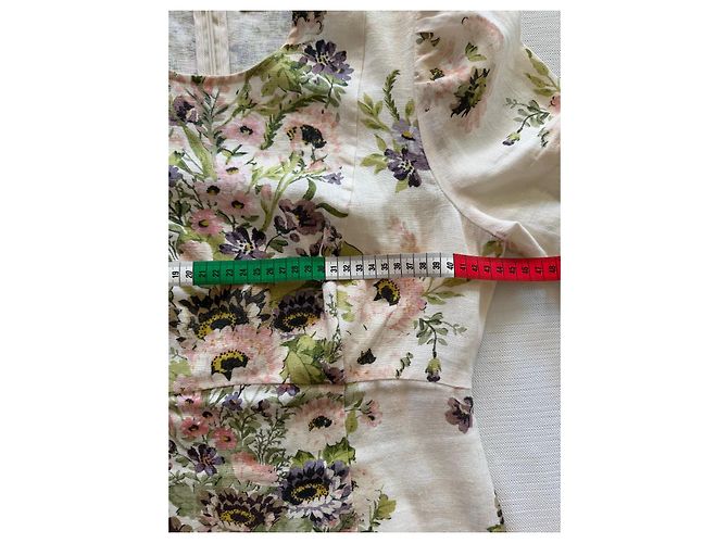 Zimmermann Halliday Leinen-Maxikleid mit Blumenmuster Braun Pink Weiß Grün Lila - Ansicht 7