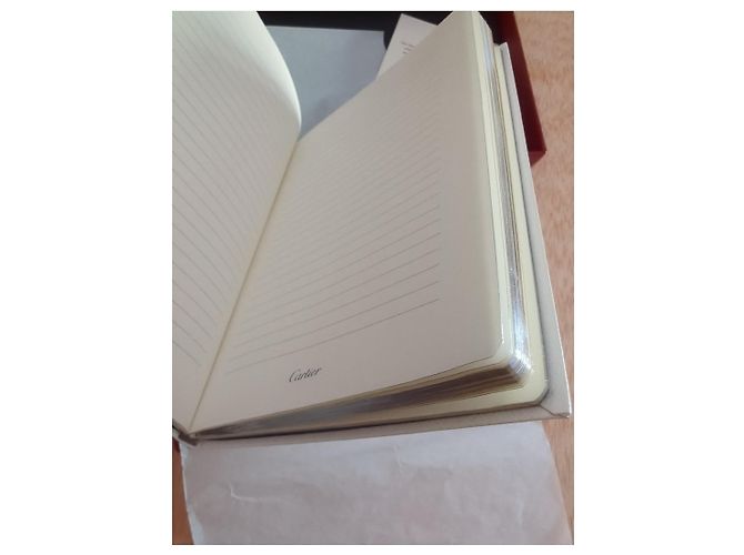 Cartier Notizbuch Silber Aus weiß Marineblau - Ansicht 5