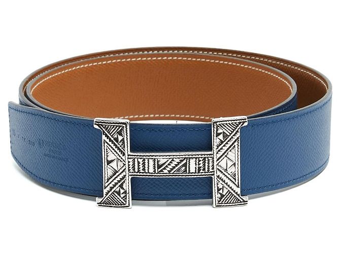 Hermès Gürtel T85 Constance 38 Unique Silver Tuareg H buckle Belt 30in Hermes Silber - Ansicht 2