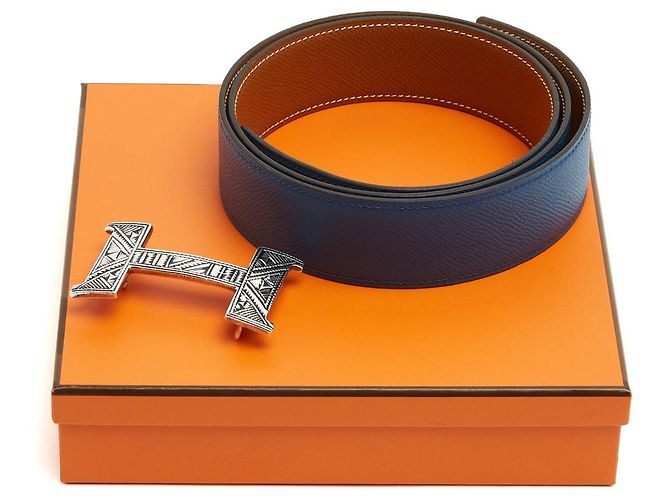 Hermès Gürtel T85 Constance 38 Unique Silver Tuareg H buckle Belt 30in Hermes Silber - Ansicht 4