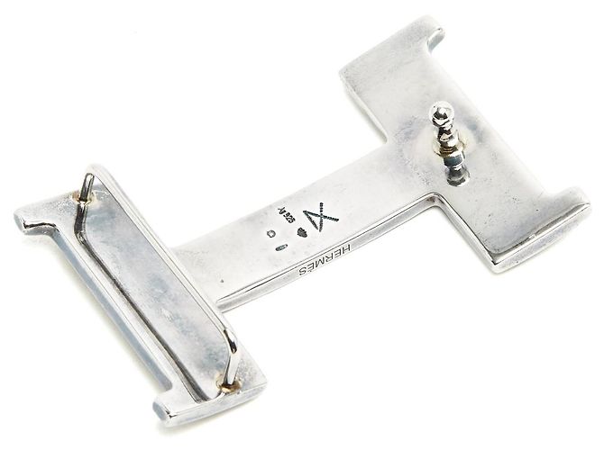 Hermès Gürtel T85 Constance 38 Unique Silver Tuareg H buckle Belt 30in Hermes Silber - Ansicht 7