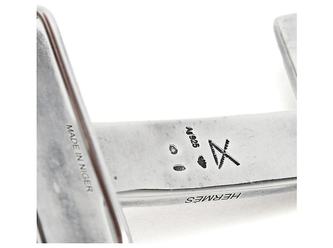 Hermès Gürtel T85 Constance 38 Unique Silver Tuareg H buckle Belt 30in Hermes Silber - Ansicht 9