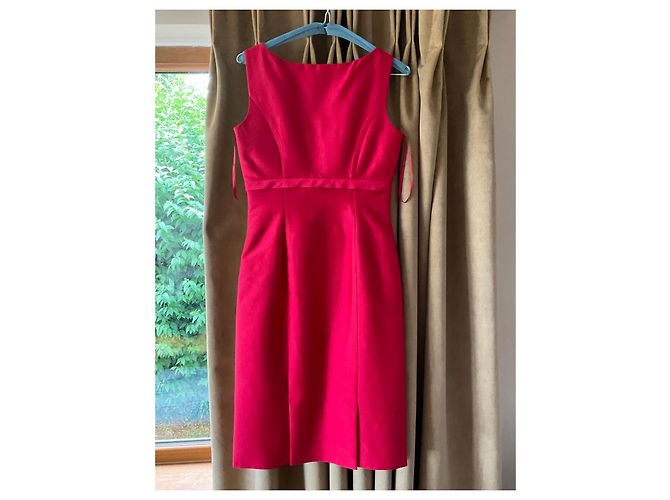 Hobbs Invitation Kleid aus roter Wolle und Seide mit Schleife - Ansicht 2