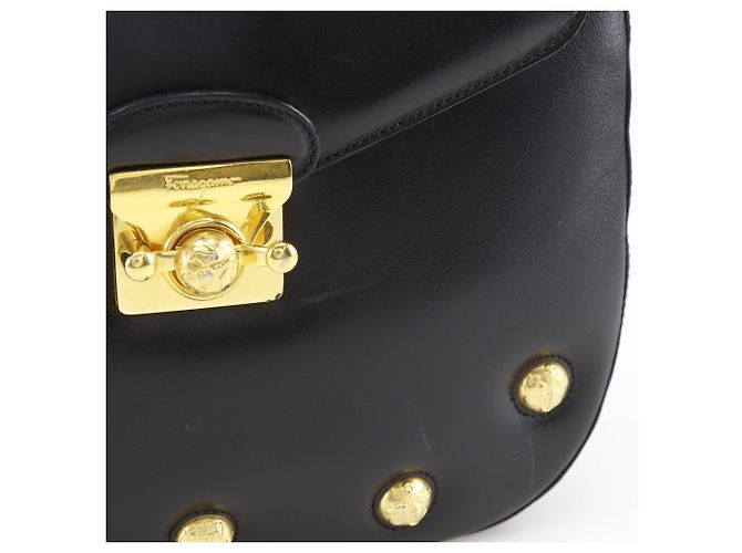 Borsa a tracolla in pelle di vitello nera Salvatore Ferragamo Nero - vista 12