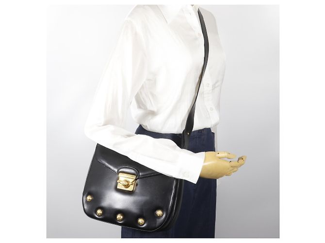 Borsa a tracolla in pelle di vitello nera Salvatore Ferragamo Nero - vista 17