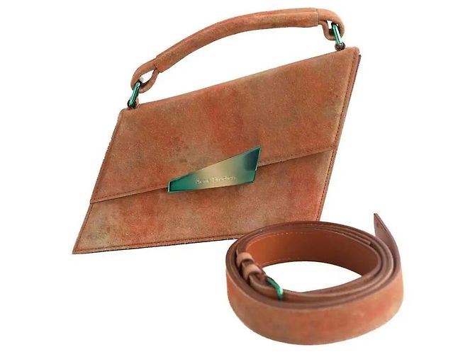 Borsa a tracolla Acne Studios Distortion in scamosciato marrone - vista 6