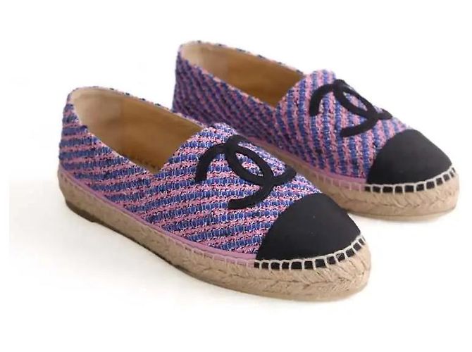 Chanel Espadrilles aus blauem Tweed - Ansicht 3