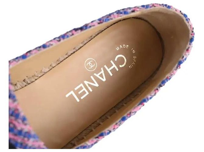 Chanel Espadrilles aus blauem Tweed - Ansicht 4