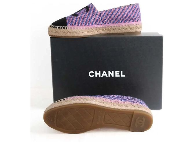 Chanel Espadrilles aus blauem Tweed - Ansicht 6